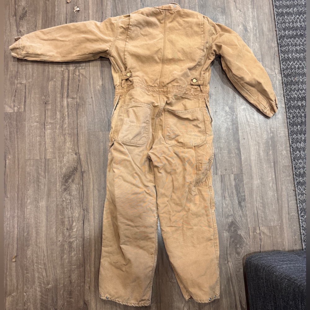 Carhartt Tan Coveralls Size 38 S Vintage - Picture 3 of 5